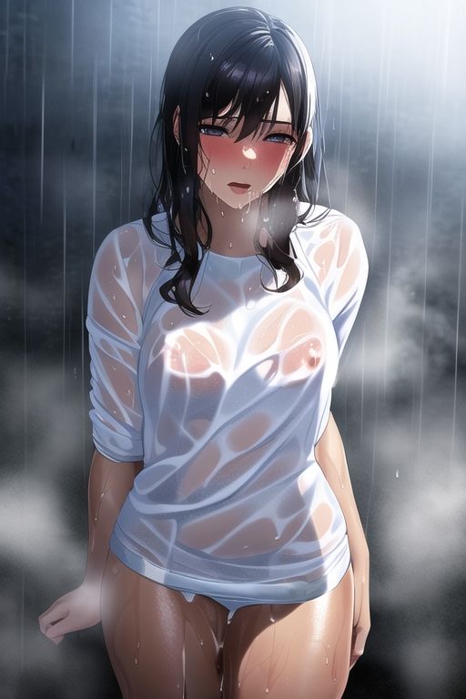 サンプル画像1:【慈善事業】濡れてる美女がいたので味見、良かったので自宅に招待して身体を温めてあげてお風呂にも入れたらお礼をしてくれた 画像100枚 （濡れ透け・自宅・フェラ・野外）(絵師たか) [d_308052]