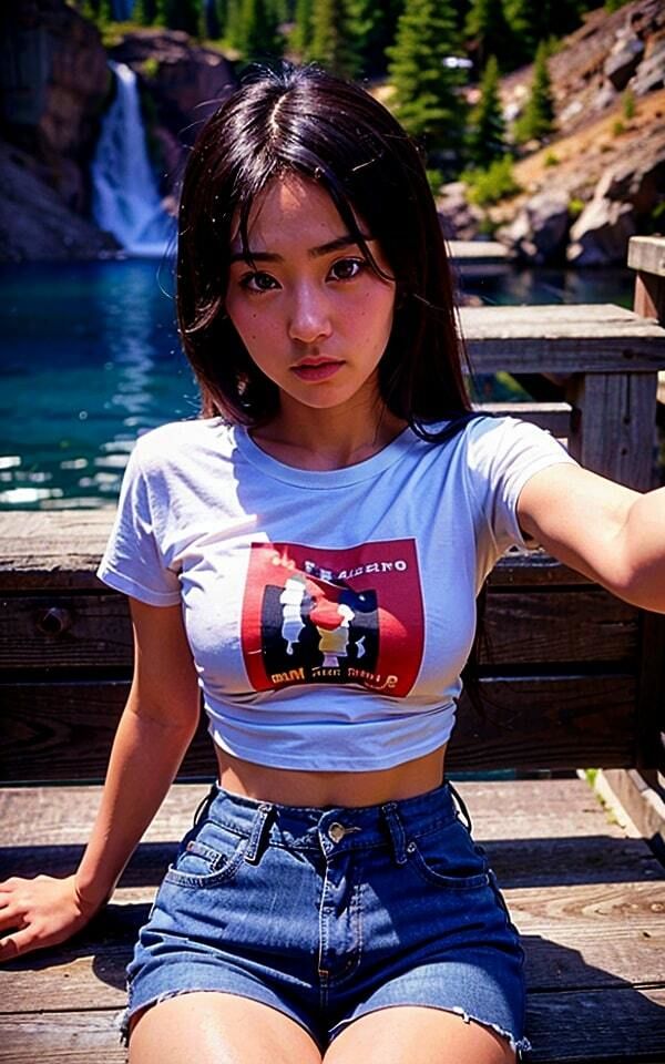 サンプル画像3:静かな彼女と癒しの湖畔デート(夜行三輪車) [d_308311]