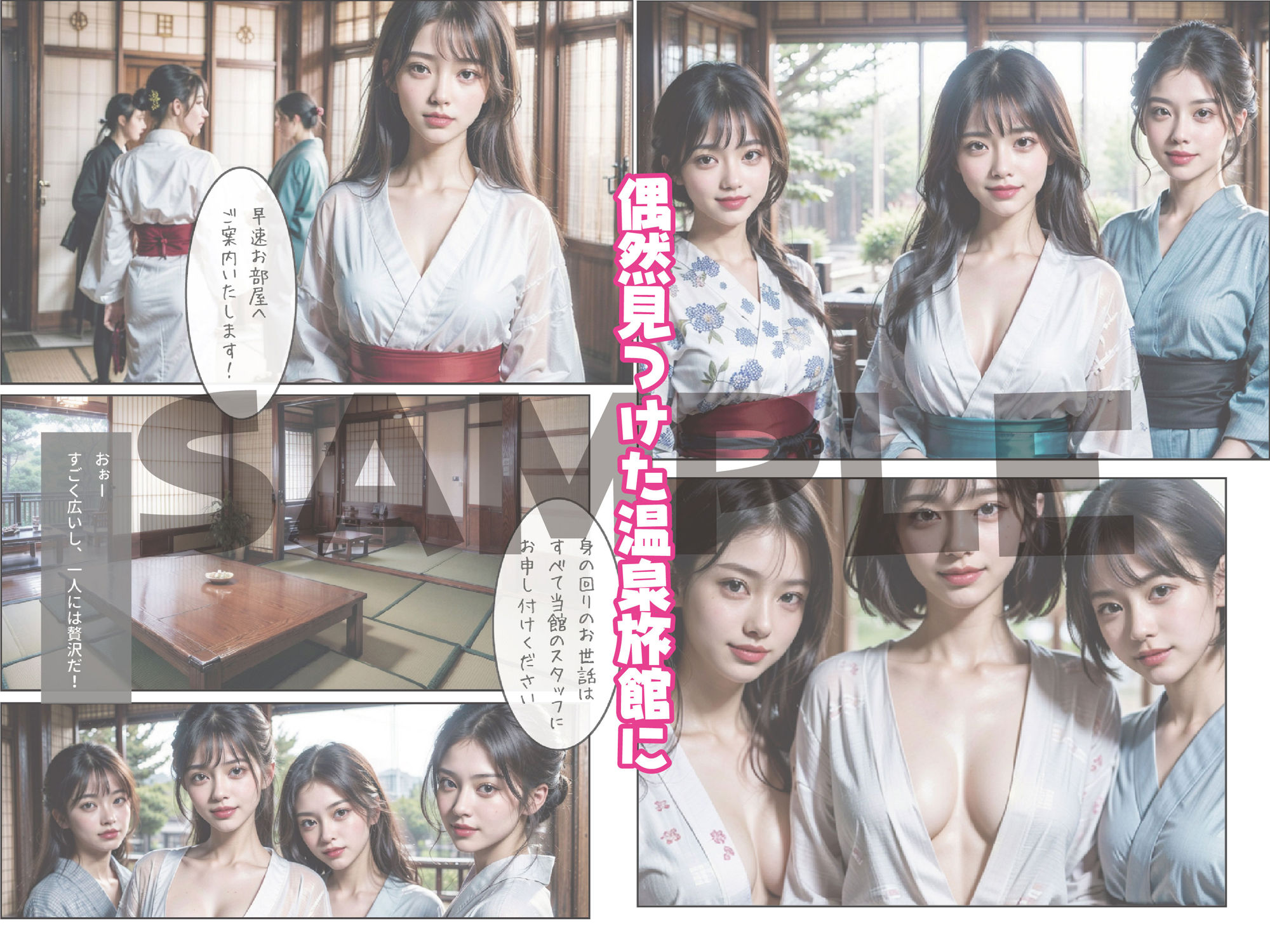 サンプル画像1:美少女温泉旅館 はーれむ道中記 前編(AIura369) [d_308356]