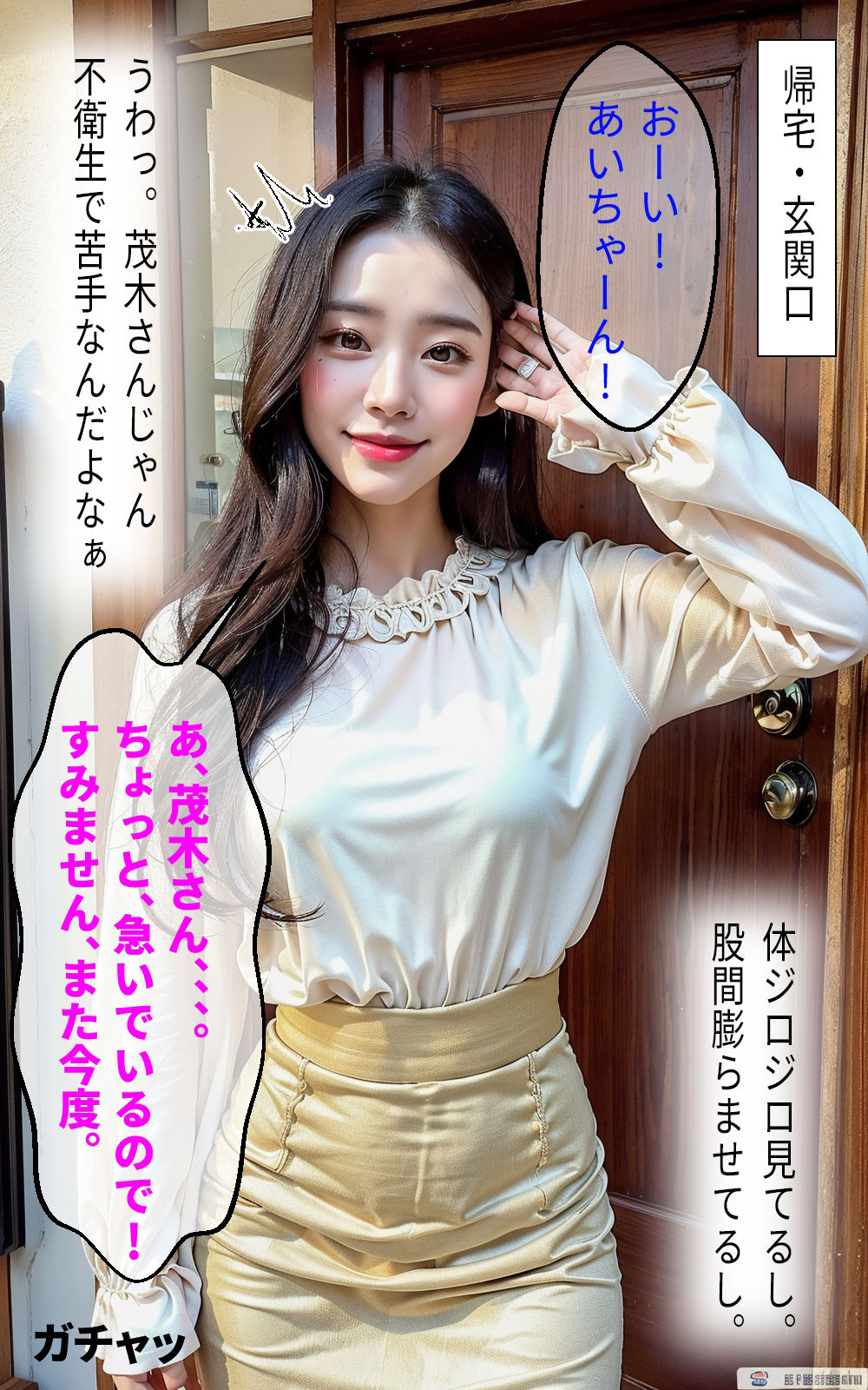 サンプル画像6:夫が不在中にキモ男に寝取られる新婚の人妻 NTRシリーズ【実写版】(AIDREAM) [d_308424]