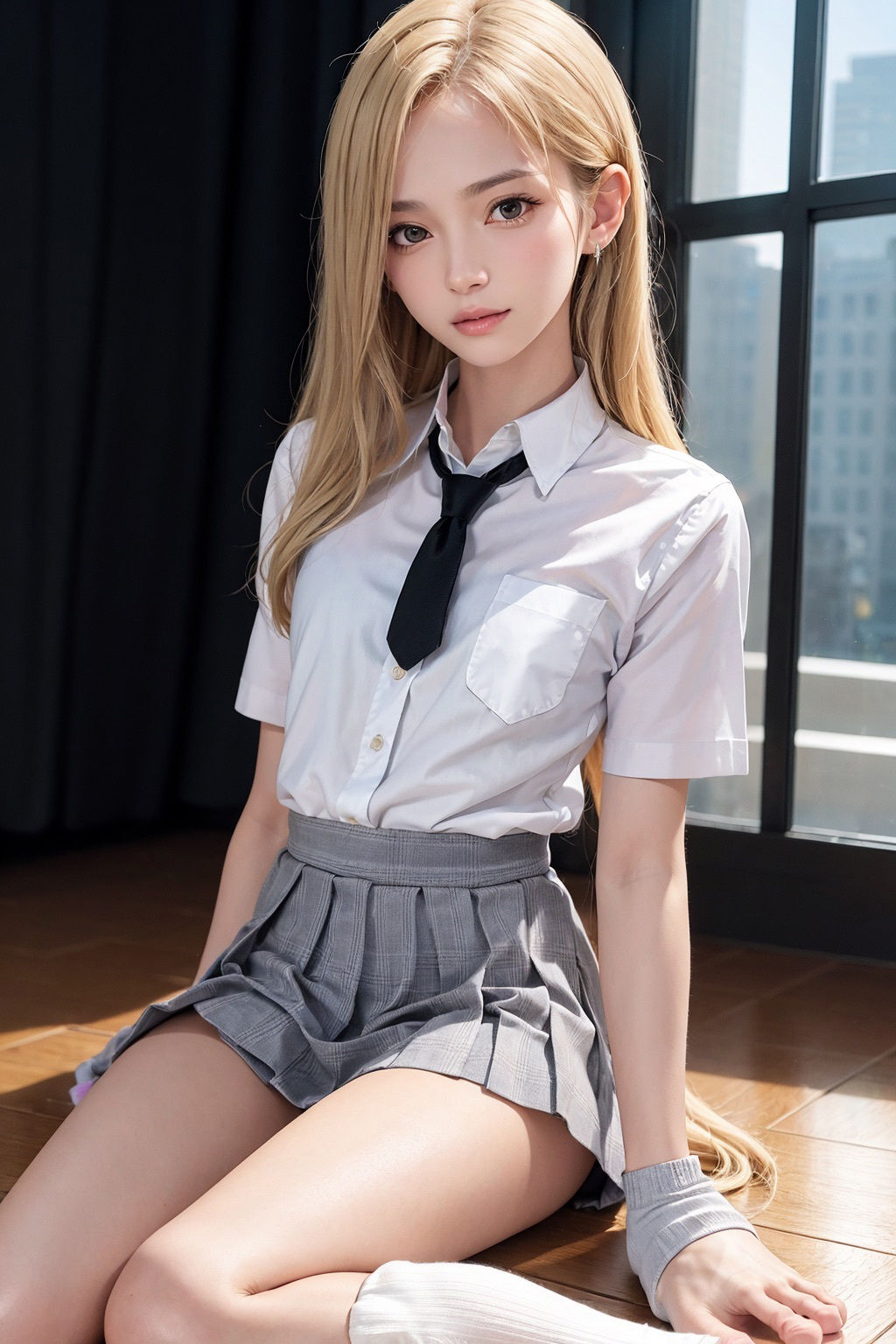 サンプル画像3:着エロギャル制服コスプレ★金髪ギャルの日常(Hallelujah☆AI) [d_308460]