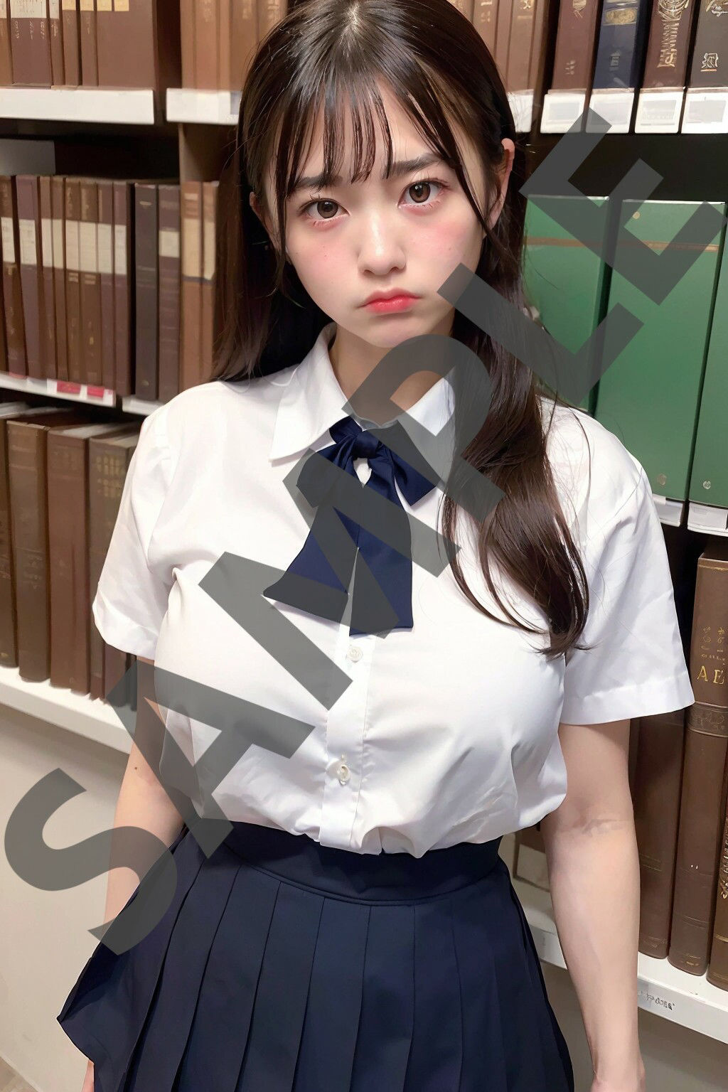 サンプル画像1:黒髪女子痴〇ー声の出せない図書館で…(瑠璃色マカロン) [d_308491]