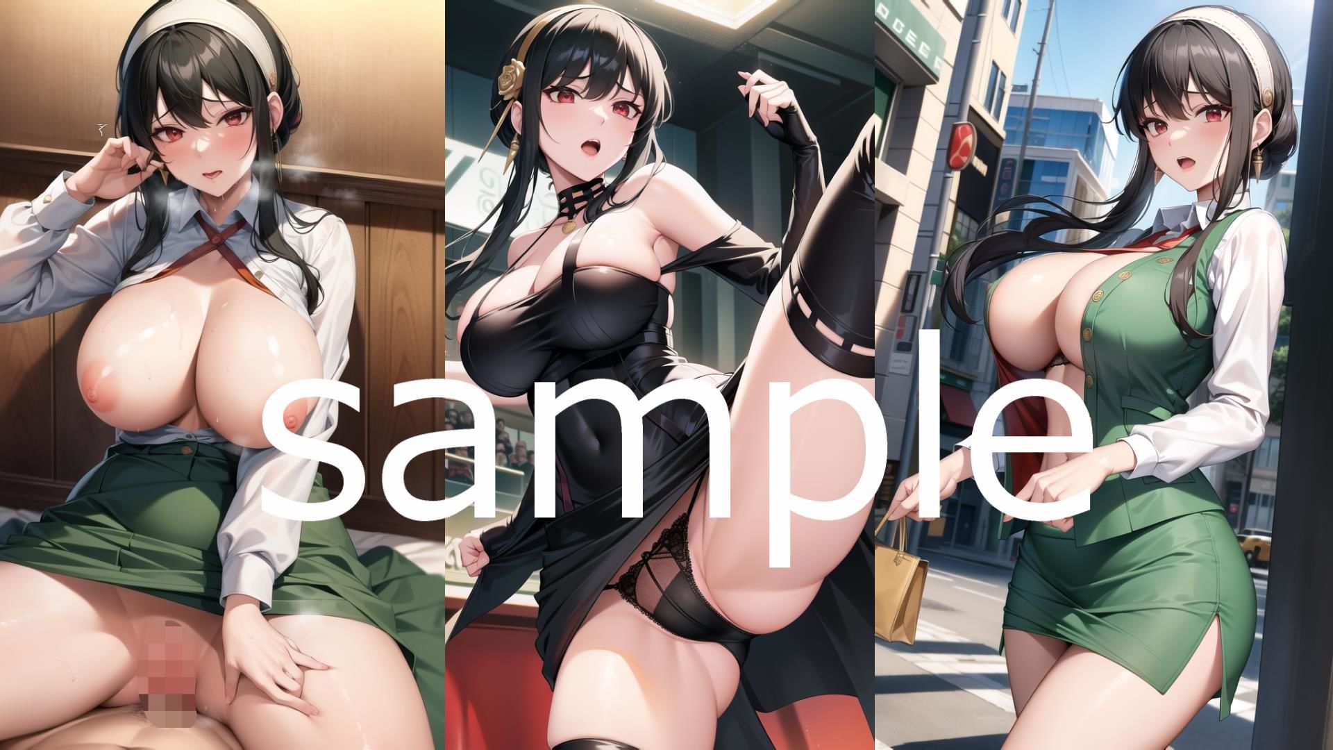 サンプル画像1:S〇Y×FAMILY ヨル・フ〇ージャー エロイラスト集(AIアニメ美女ファクトリー) [d_308671]