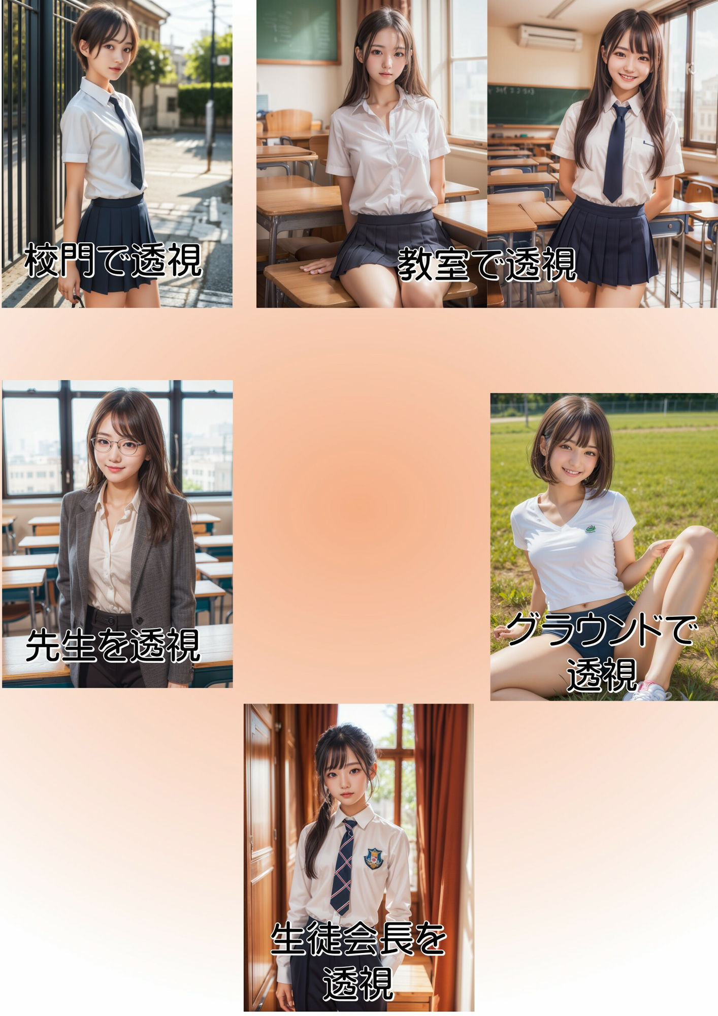 サンプル画像1:AI美女写真集 透視眼鏡 学校編(R-factory) [d_308958]