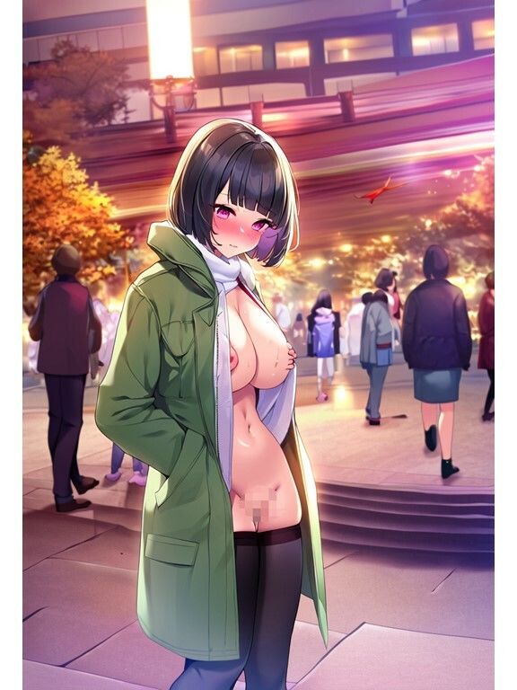 サンプル画像6:【巨乳童顔母NTR・ai生成】天然童顔ママが野外露出にハマって寝取り寝取られイかされまくる話(AI欲イラスト屋さん：わんたんめん) [d_308985]