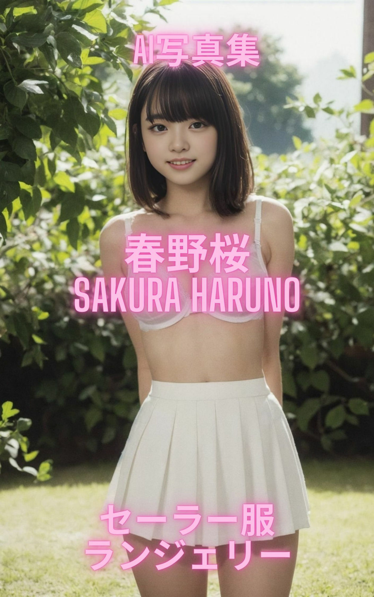 サンプル画像3:AI写真集 春野桜 Sakura Haruno セーラー服ランジェリー(Premium Girls) [d_309104]