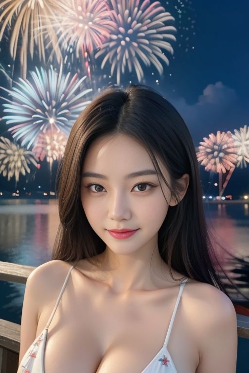 サンプル画像2:美女と花火とマイクロビキニvol.2(AI美女ファクトリー) [d_309398]