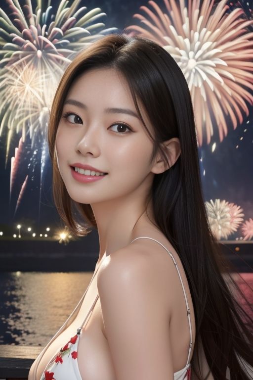 サンプル画像4:美女と花火とマイクロビキニvol.2(AI美女ファクトリー) [d_309398]