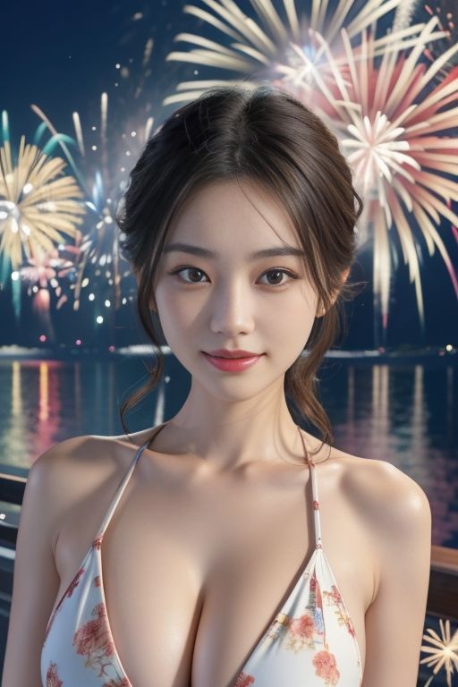 サンプル画像5:美女と花火とマイクロビキニvol.2(AI美女ファクトリー) [d_309398]