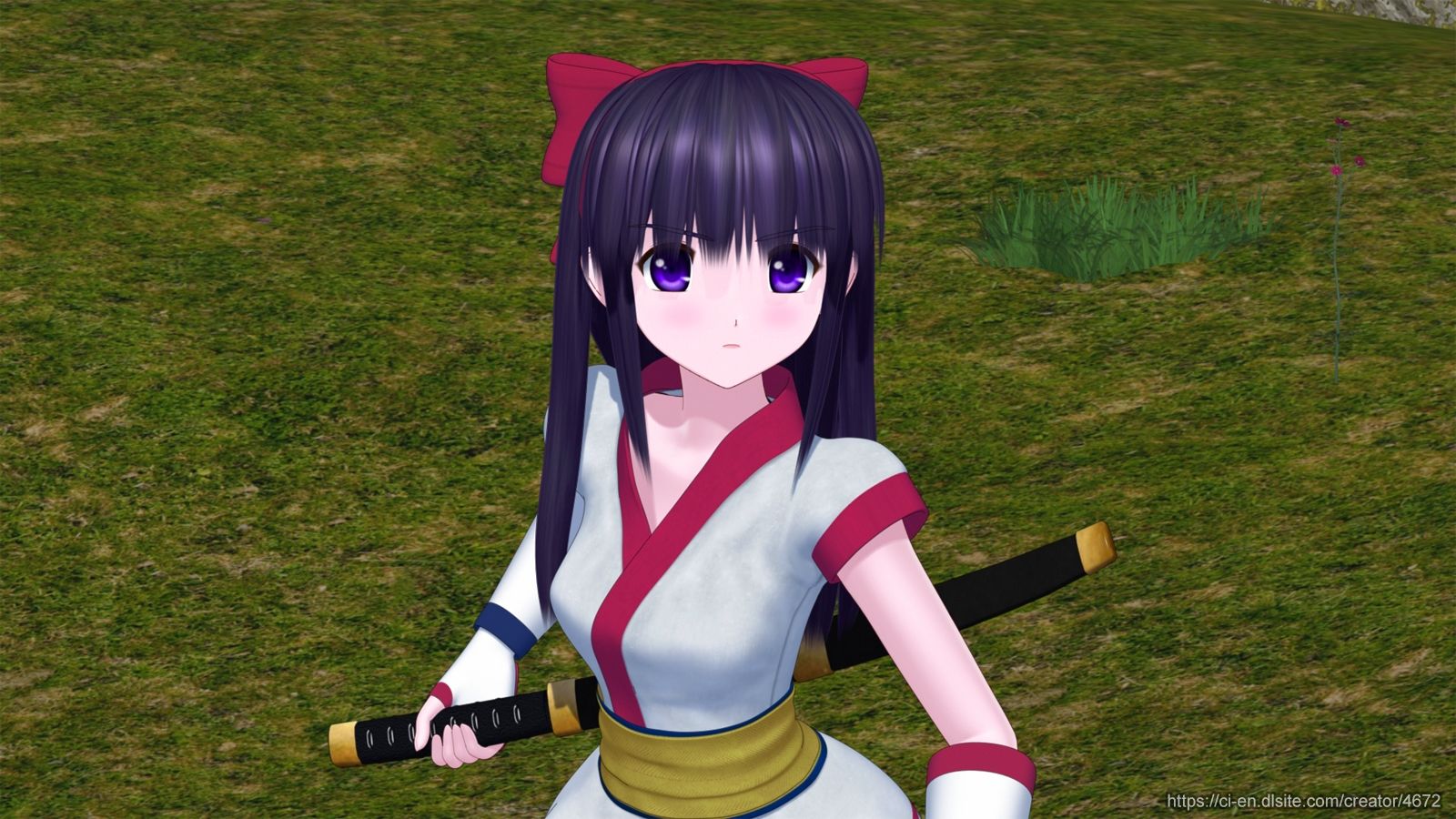 サンプル画像1:囚われの巫女剣士 3DCG Animation(ごんごろごん) [d_309407]