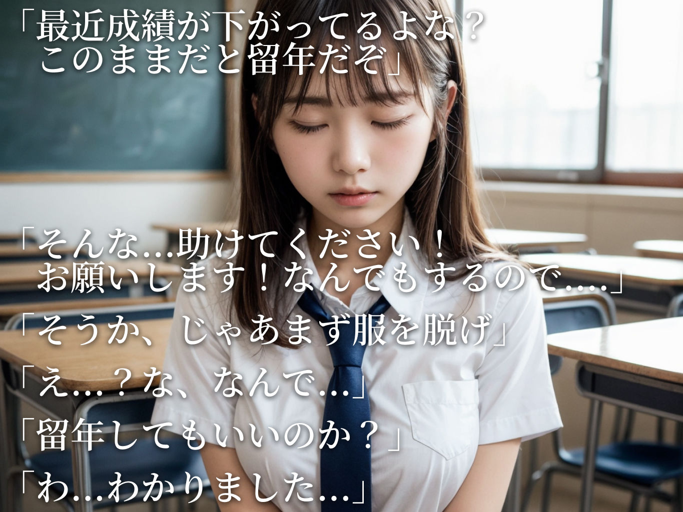 サンプル画像1:放課後の教室で教え子を生ハメ！成績ほしけりゃ股を開け！(えろすうり出張所) [d_309623]