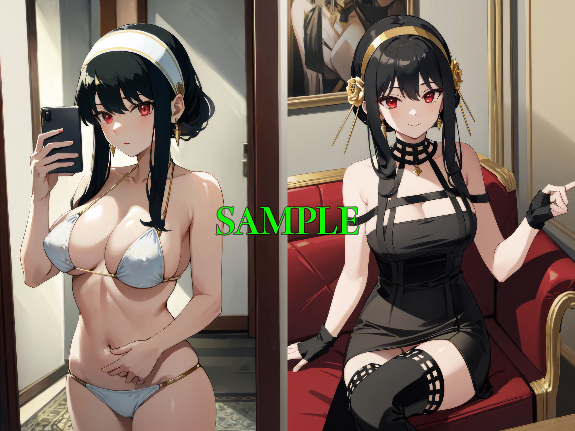 サンプル画像2:おマンコの疼きが止まらない。SPY×FAMILY:ヨル・フォージャー(AIイラスト美少女.store) [d_309704]