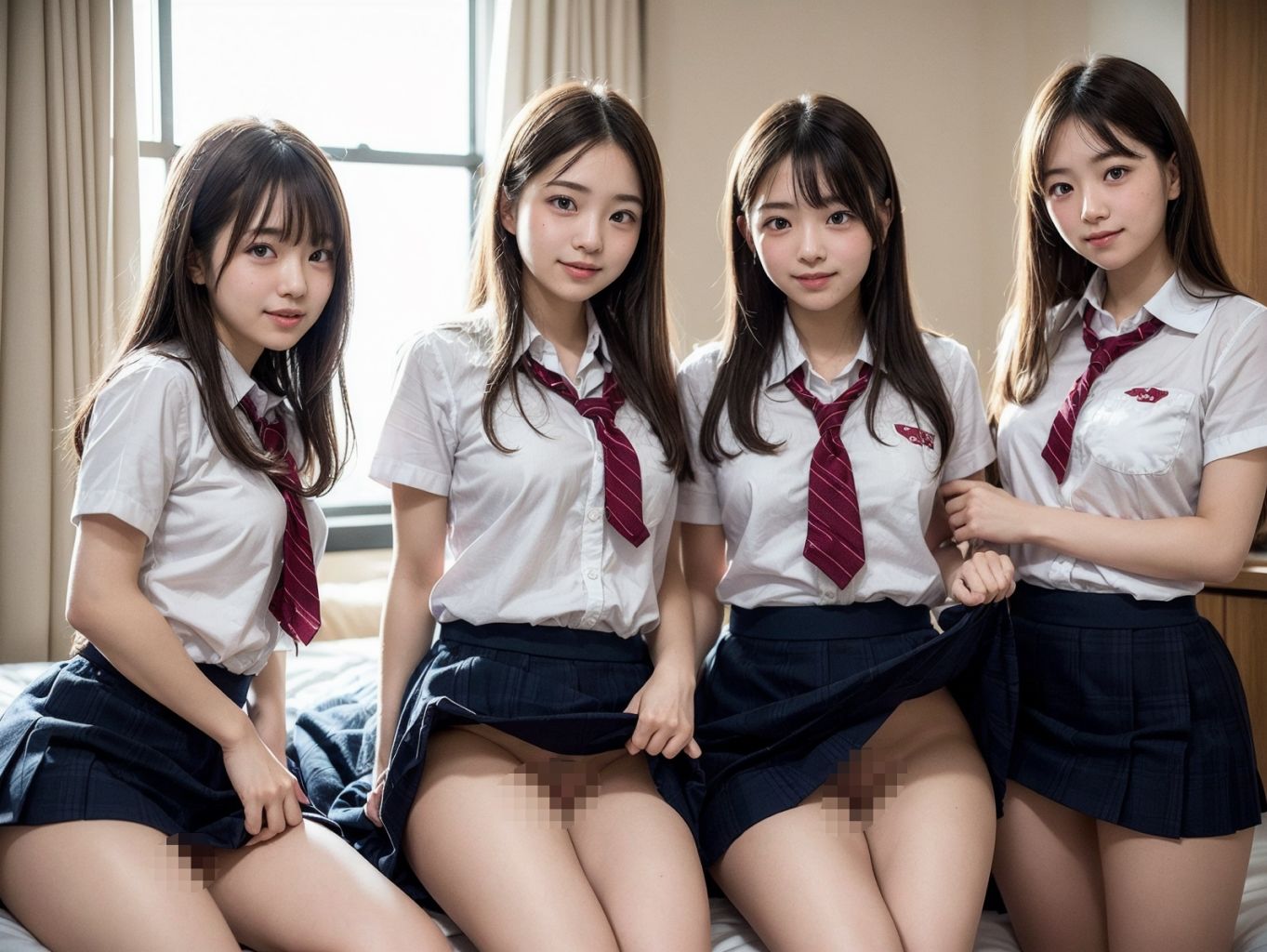 サンプル画像4:女子校生ハーレム！ラブホテルでハメまくり！【超リアルCG集】(Penith) [d_309799]