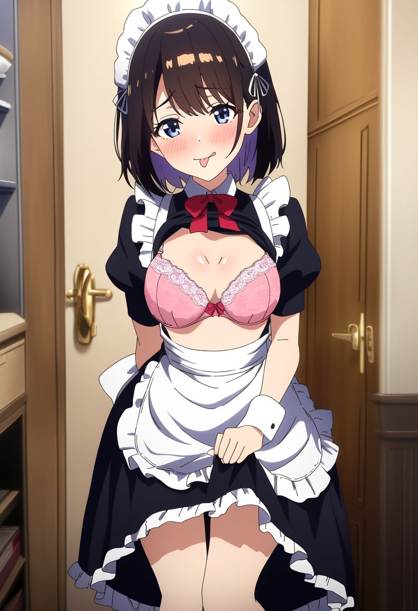 サンプル画像3:仲良しメイドコスプレで百合エッチ(百合栗) [d_310235]