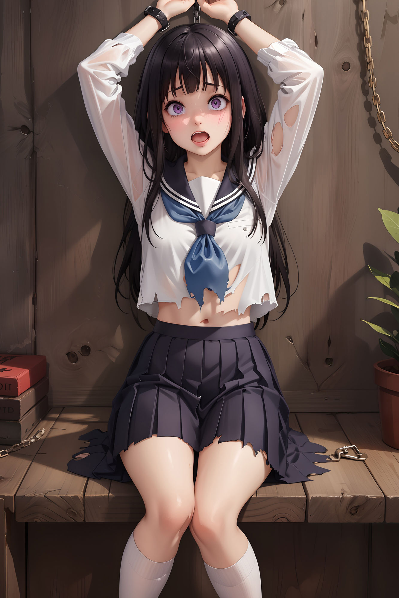 サンプル画像2:千反田愛瑠は森の散策に縛られ、強●性愛(0号室) [d_310238]