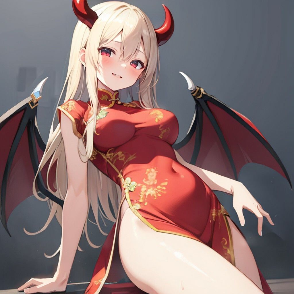 サンプル画像3:チャイナドレス風悪魔っ娘さん(ほげふが) [d_310281]