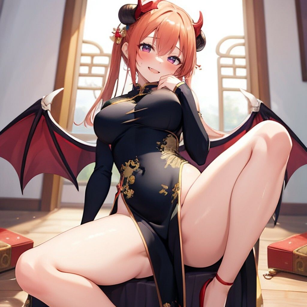 サンプル画像4:チャイナドレス風悪魔っ娘さん(ほげふが) [d_310281]