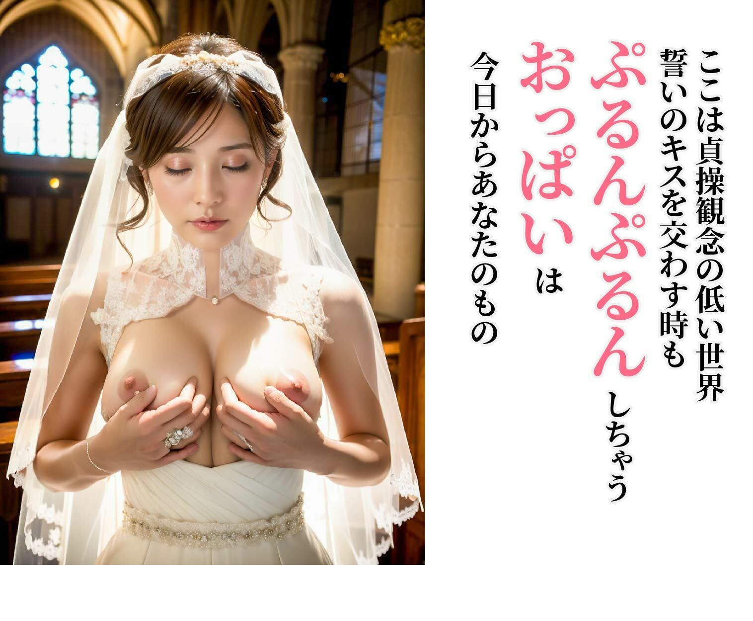 サンプル画像2:おっぱい丸出し結婚式 貞操観念が低い世界の花嫁(AIアダルトフリーギャラリー) [d_310368]