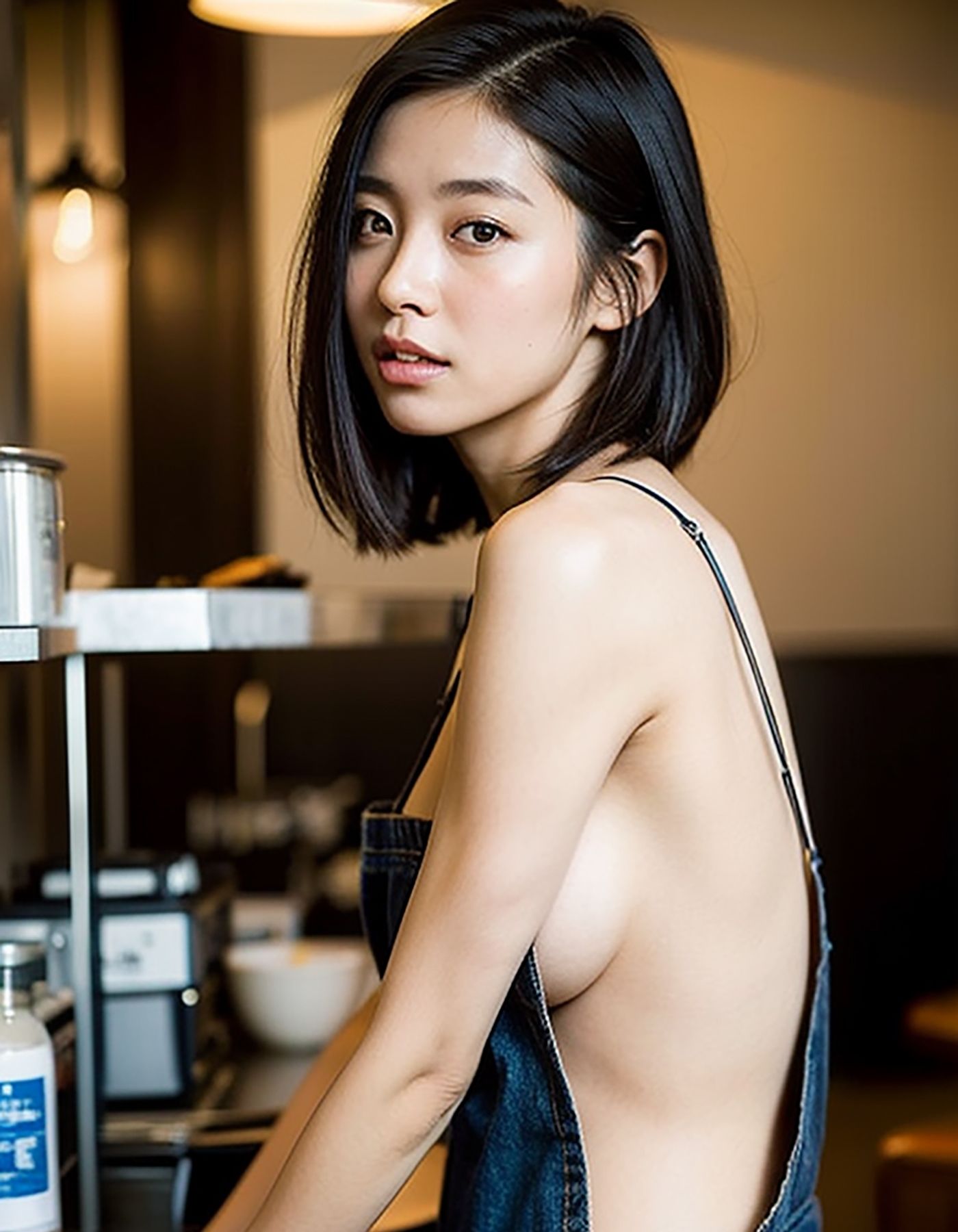 行きつけのお店のセクシーなエプロンのウェイトレスが近所の奥さんだったのサンプル画像 6