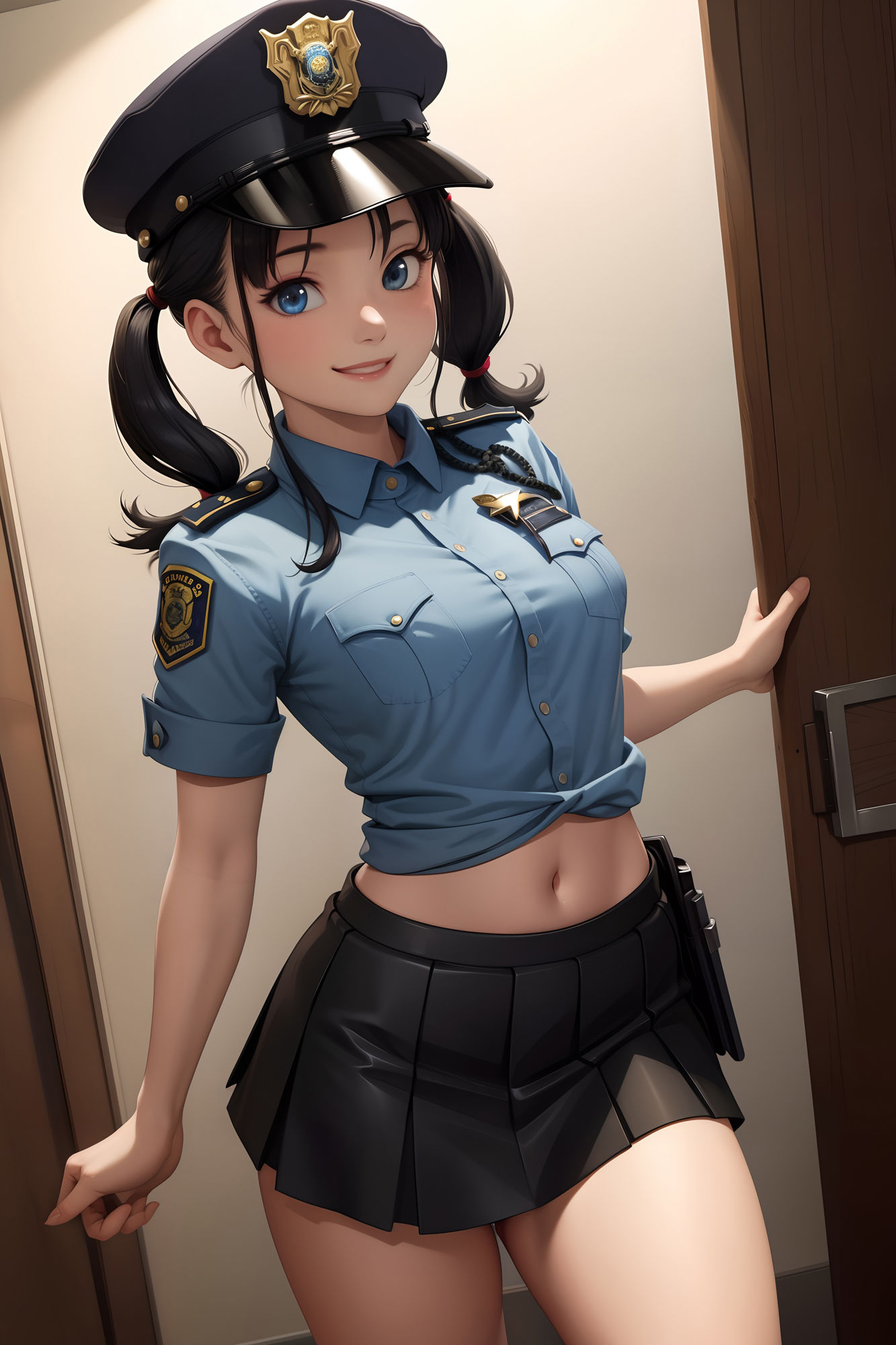 サンプル画像1:淫乱な女性警官と同僚がオフィスでセックス(永利) [d_310665]