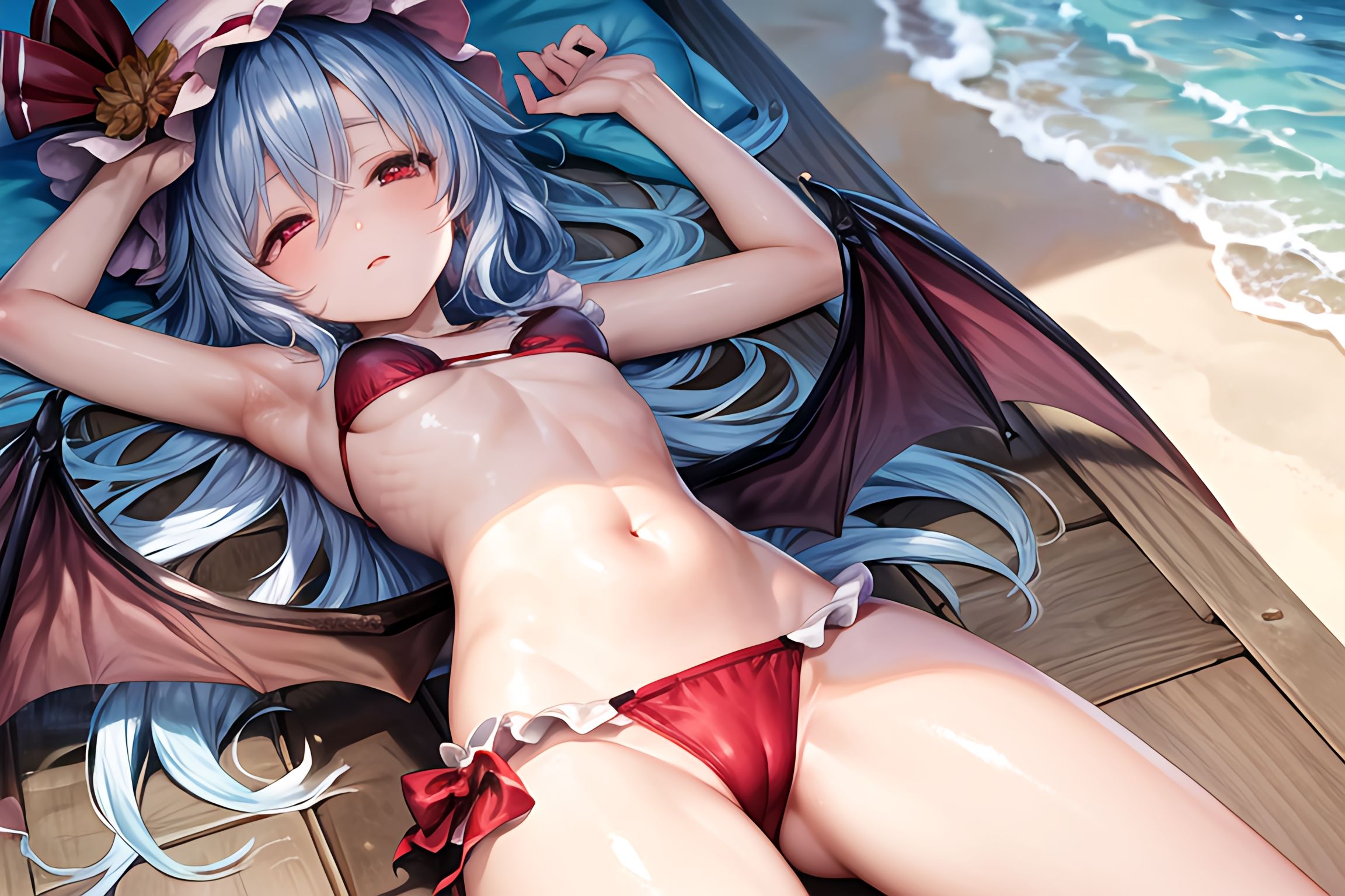 サンプル画像2:吸血鬼を海水浴にお誘いしてセックス三昧(Cosplay) [d_310792]