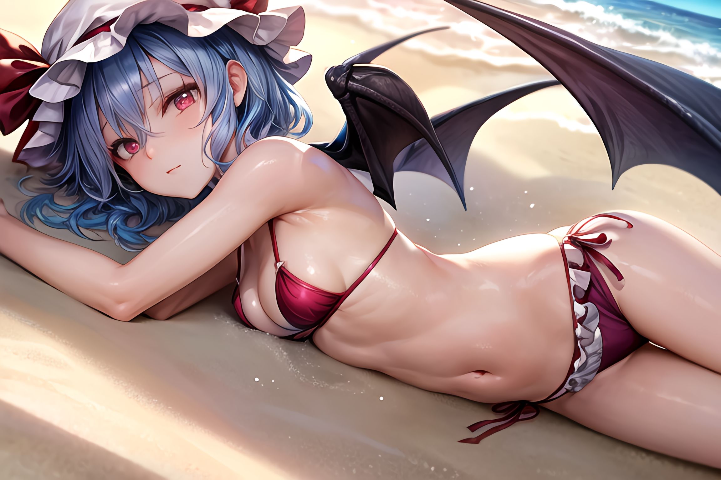 サンプル画像3:吸血鬼を海水浴にお誘いしてセックス三昧(Cosplay) [d_310792]