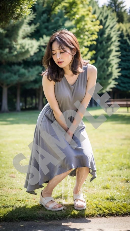 サンプル画像2:おしがま写真集 人妻達の失禁 日曜の公園編 VOL.1(AI人妻図鑑) [d_310832]