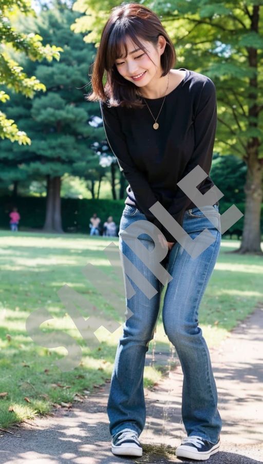 サンプル画像3:おしがま写真集 人妻達の失禁 日曜の公園編 VOL.1(AI人妻図鑑) [d_310832]