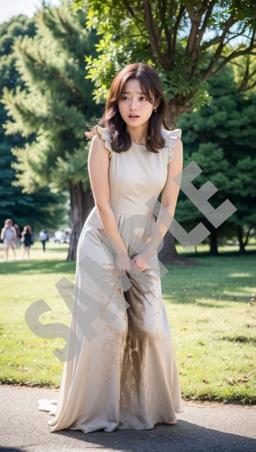 サンプル画像5:おしがま写真集 人妻達の失禁 日曜の公園編 VOL.1(AI人妻図鑑) [d_310832]