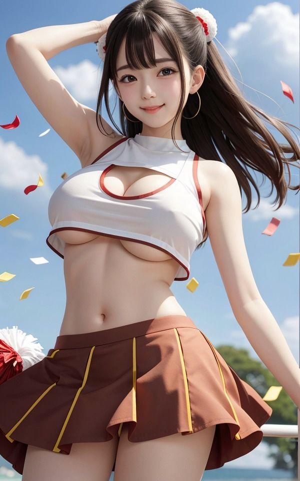 サンプル画像2:童顔女子は頑張るあなたを応援したい 巨乳美女がチアダンスでパンチラ応援中(いちごレモン) [d_310869]