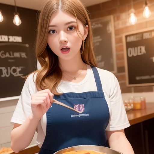 サンプル画像2:カフェで働く女性（セリフなし AI画像集）(シックススイートナイン) [d_310902]