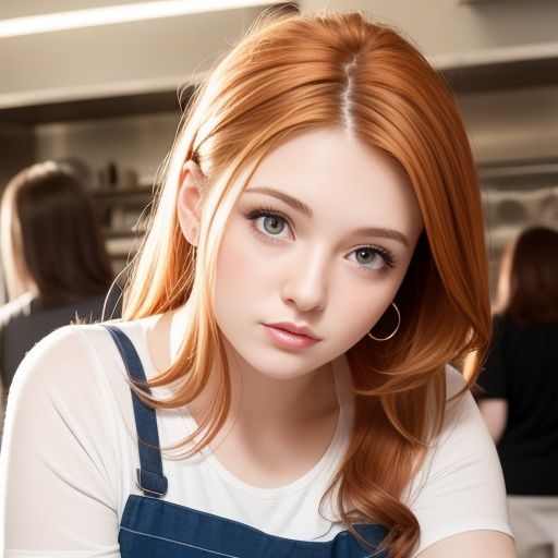 サンプル画像4:カフェで働く女性（セリフなし AI画像集）(シックススイートナイン) [d_310902]