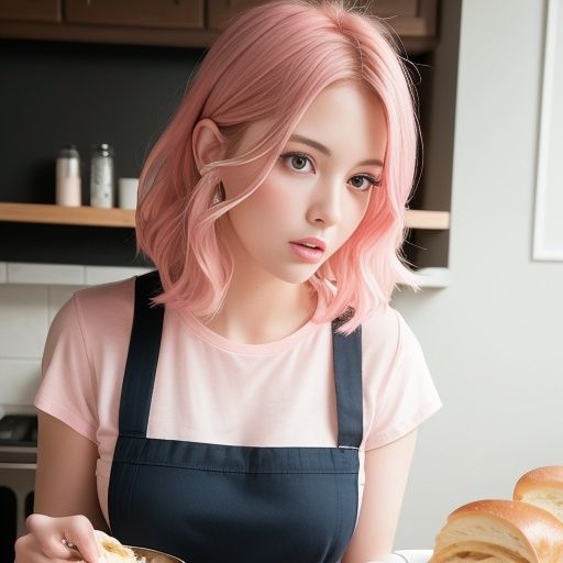 サンプル画像5:カフェで働く女性（セリフなし AI画像集）(シックススイートナイン) [d_310902]