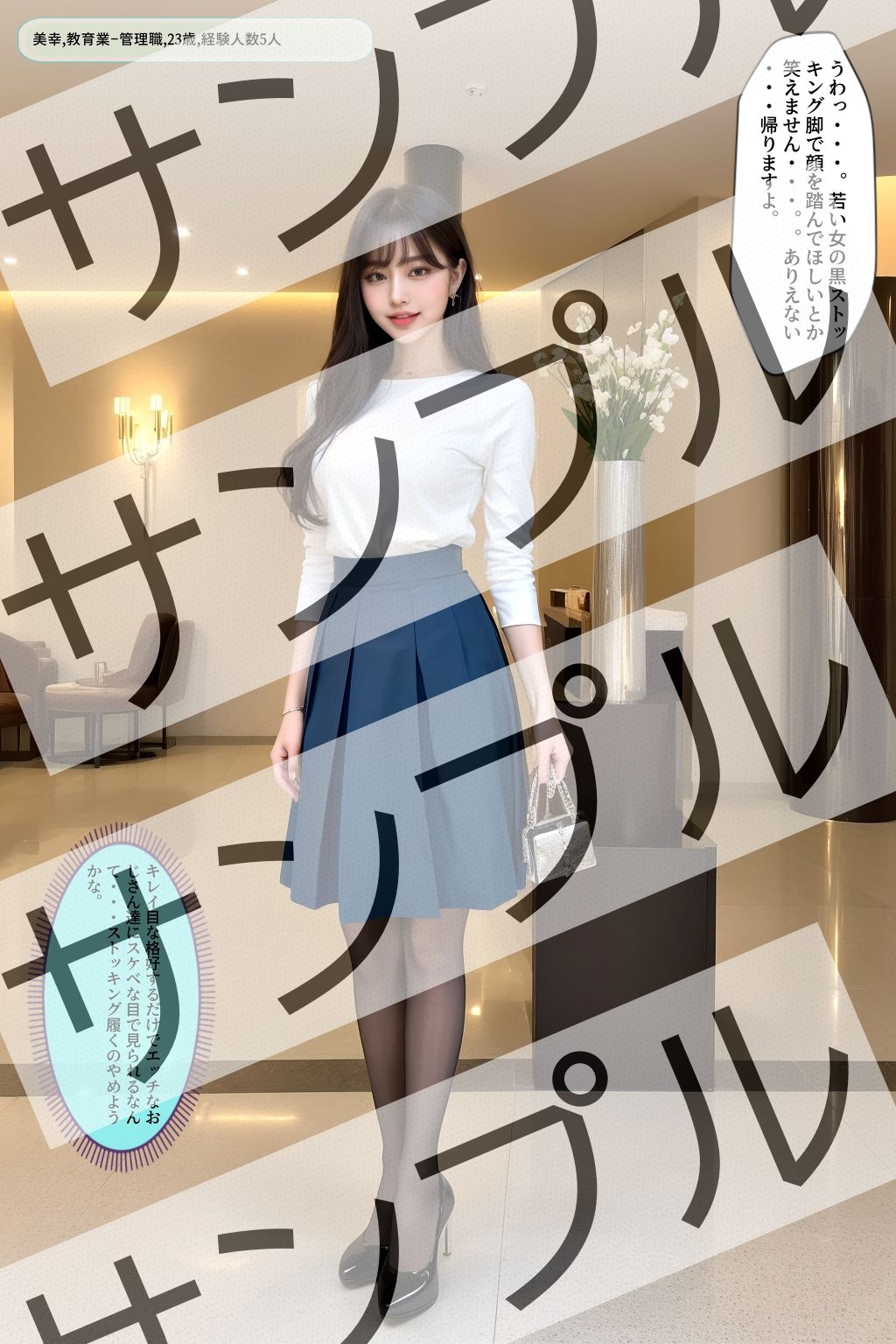 サンプル画像5:エロいオンナの黒ストッキング黒パンプス(あらぶるま) [d_310998]