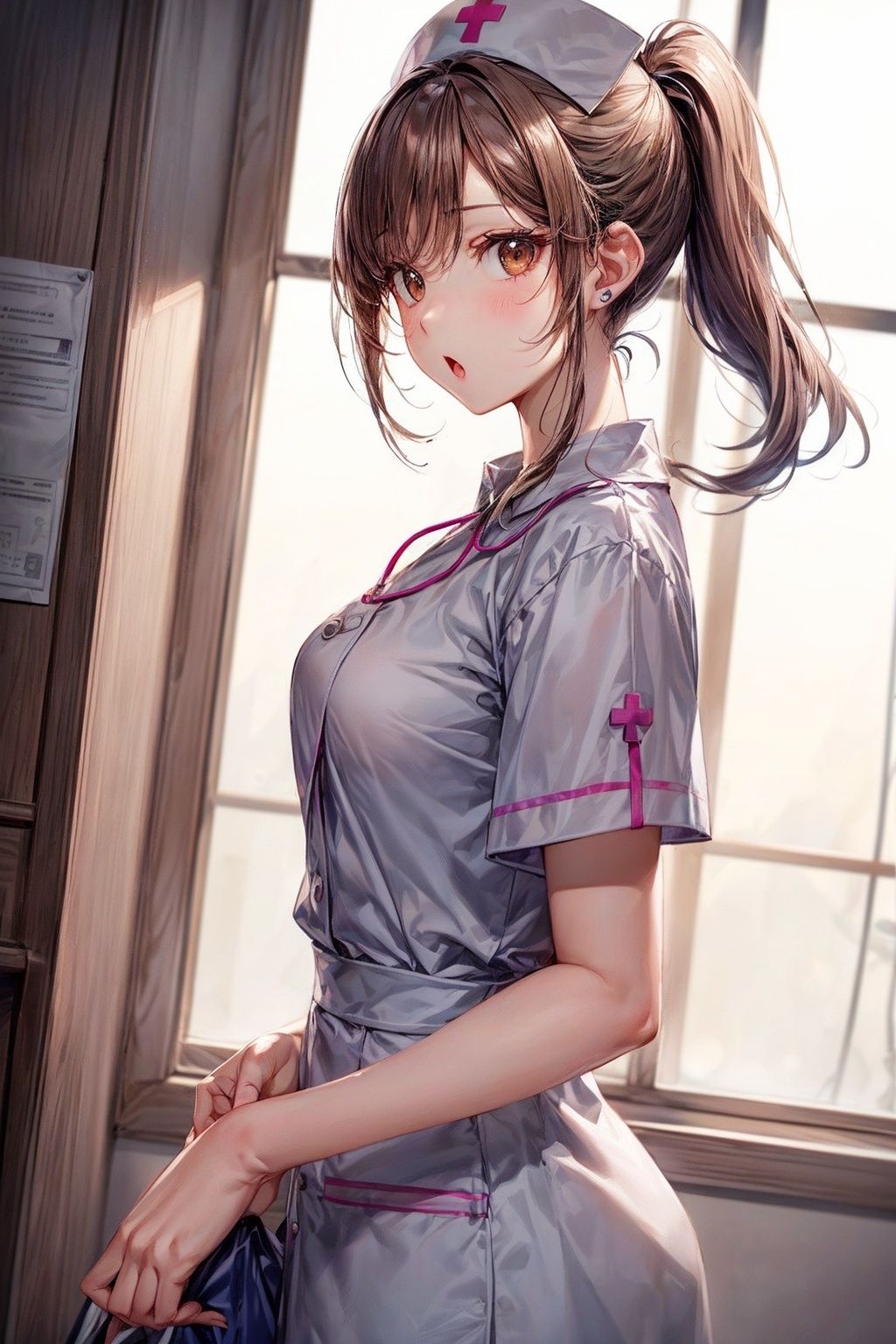 サンプル画像2:巨乳看護師のピンクの乳首(ピクセル詩人) [d_311015]