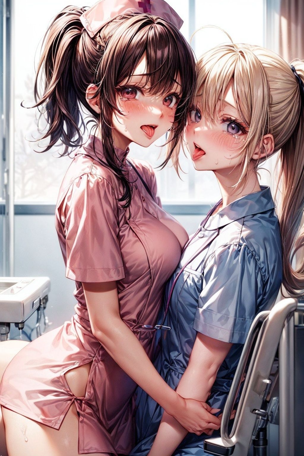 サンプル画像4:巨乳看護師のピンクの乳首(ピクセル詩人) [d_311015]