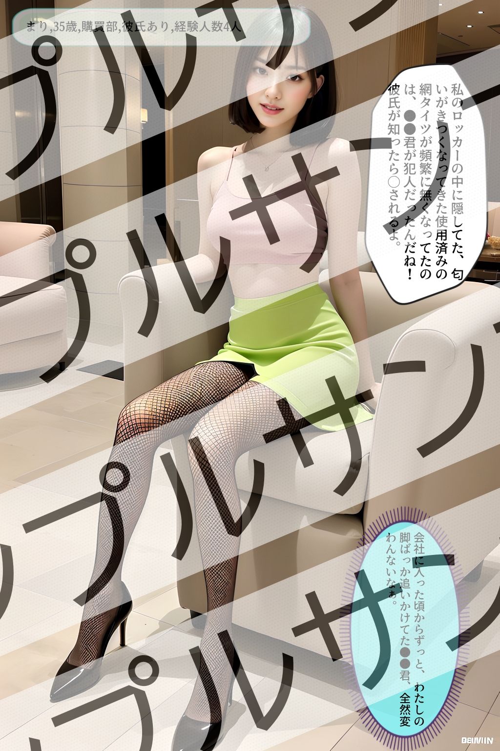 サンプル画像5:同僚OLの網タイツパンプス美脚(あらぶるま) [d_311018]