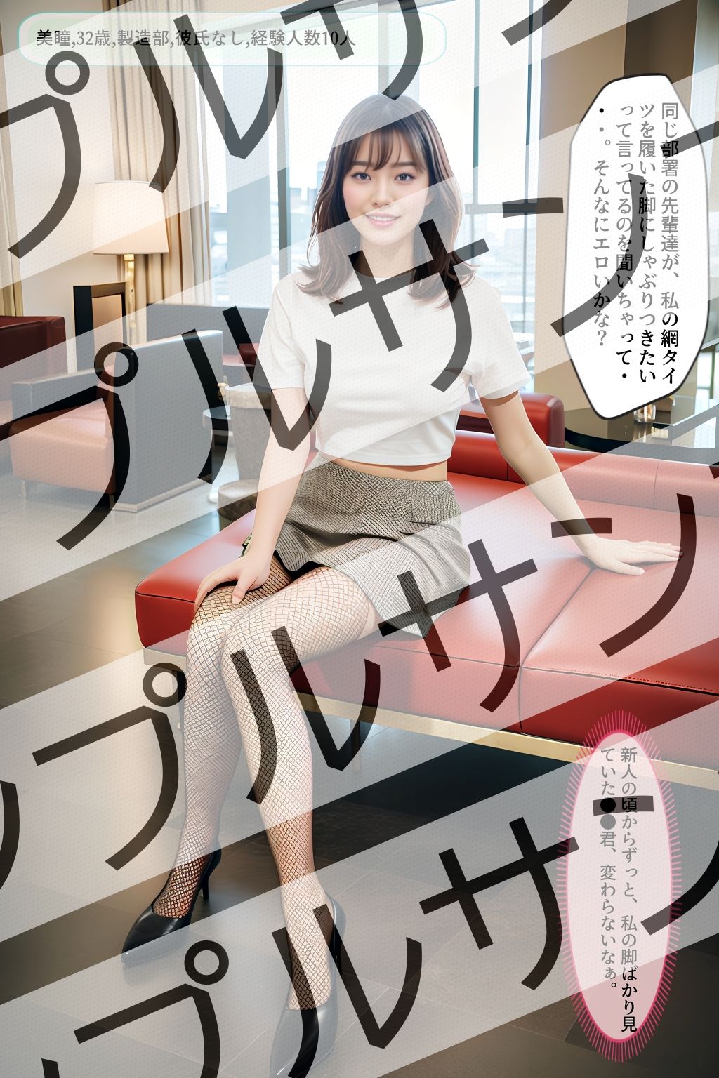 サンプル画像6:同僚OLの網タイツパンプス美脚(あらぶるま) [d_311018]