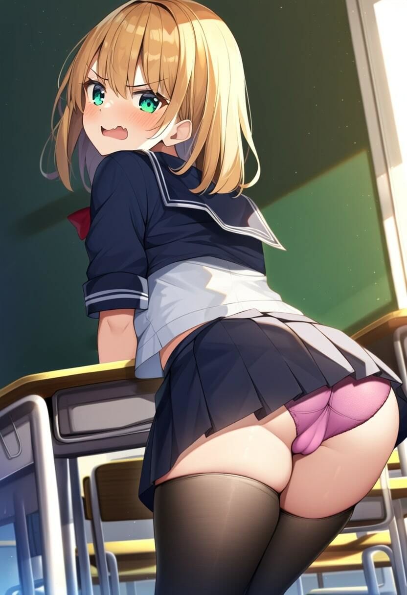 サンプル画像2:「見ちゃダメ！」JKパンチラ・泣き顔＆怒った顔アリ(撮影記録イラスト係) [d_311034]