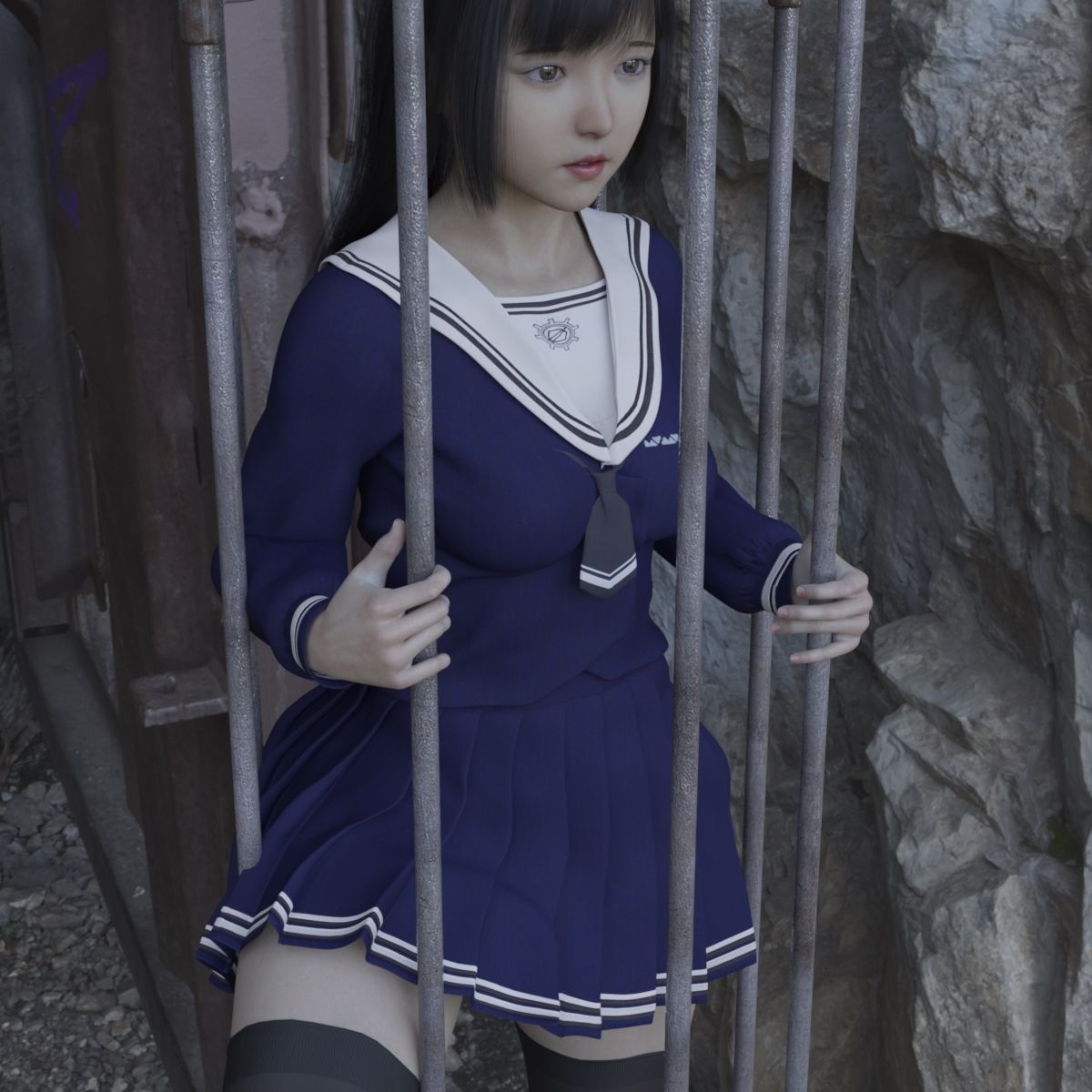 サンプル画像2:朱里の屋外拷問(キンク文庫) [d_311060]