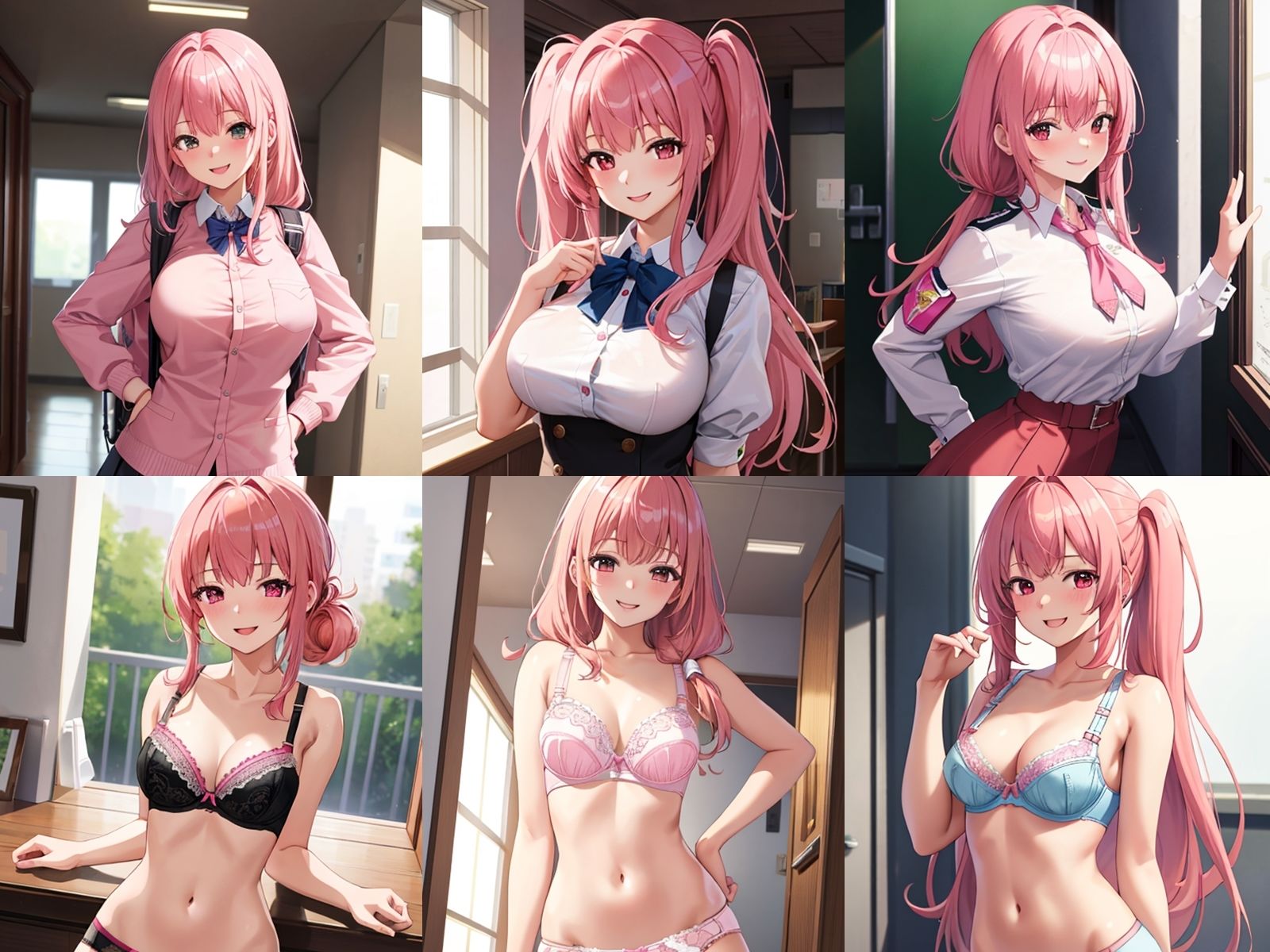 サンプル画像1:明るいピンク髪JKが中出しセックスで孕みボテ腹になるまで(千草屋) [d_311079]