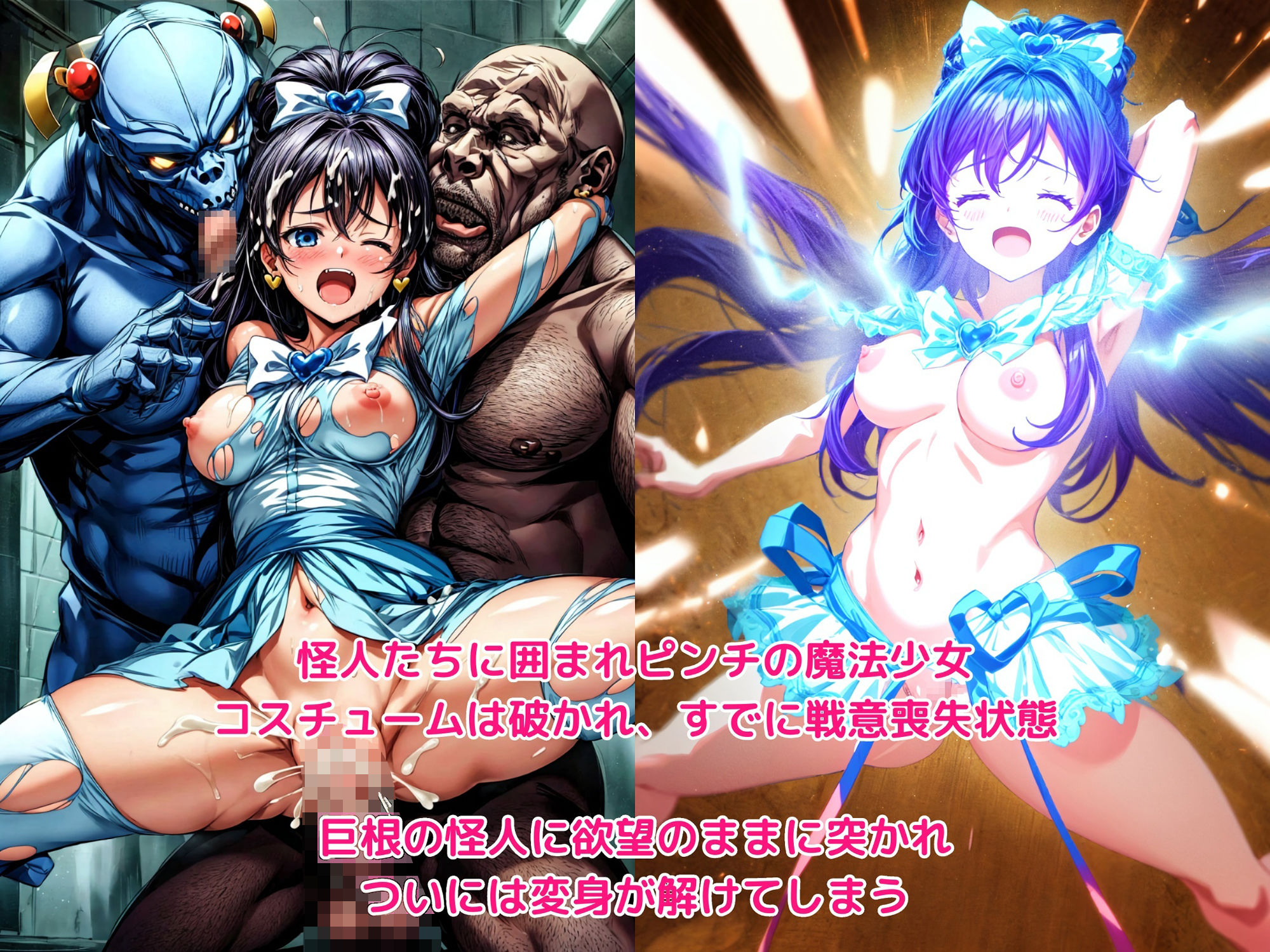 サンプル画像2:怪人痴●車両 -1両目- 穢された純白の正義の衣(絵心あいのAI生成アトリエ) [d_311197]