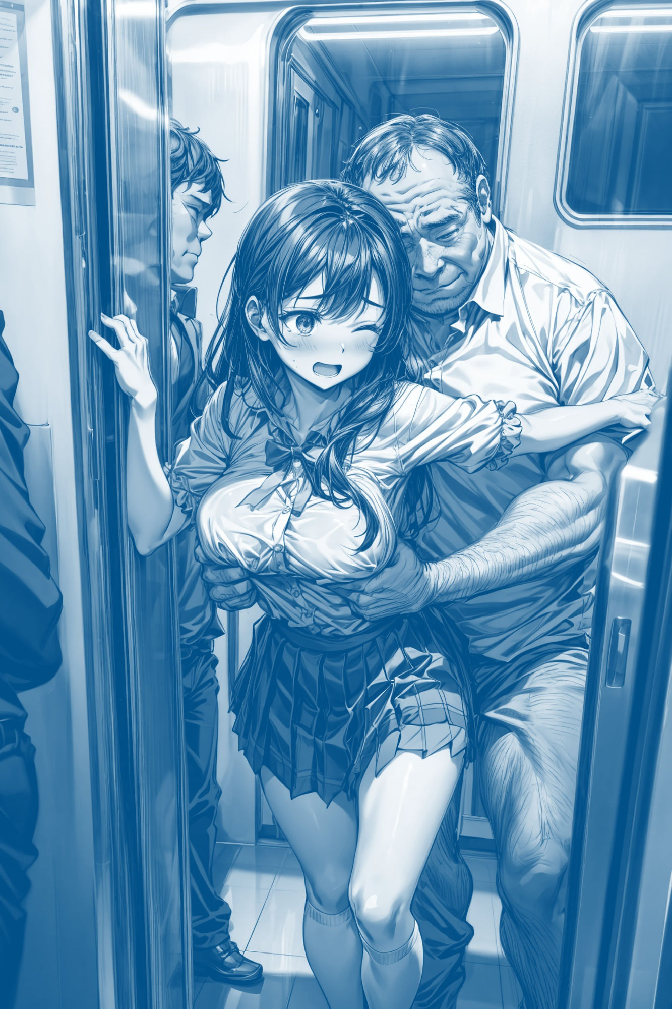 サンプル画像4:怪人痴●車両 -1両目- 穢された純白の正義の衣(絵心あいのAI生成アトリエ) [d_311197]