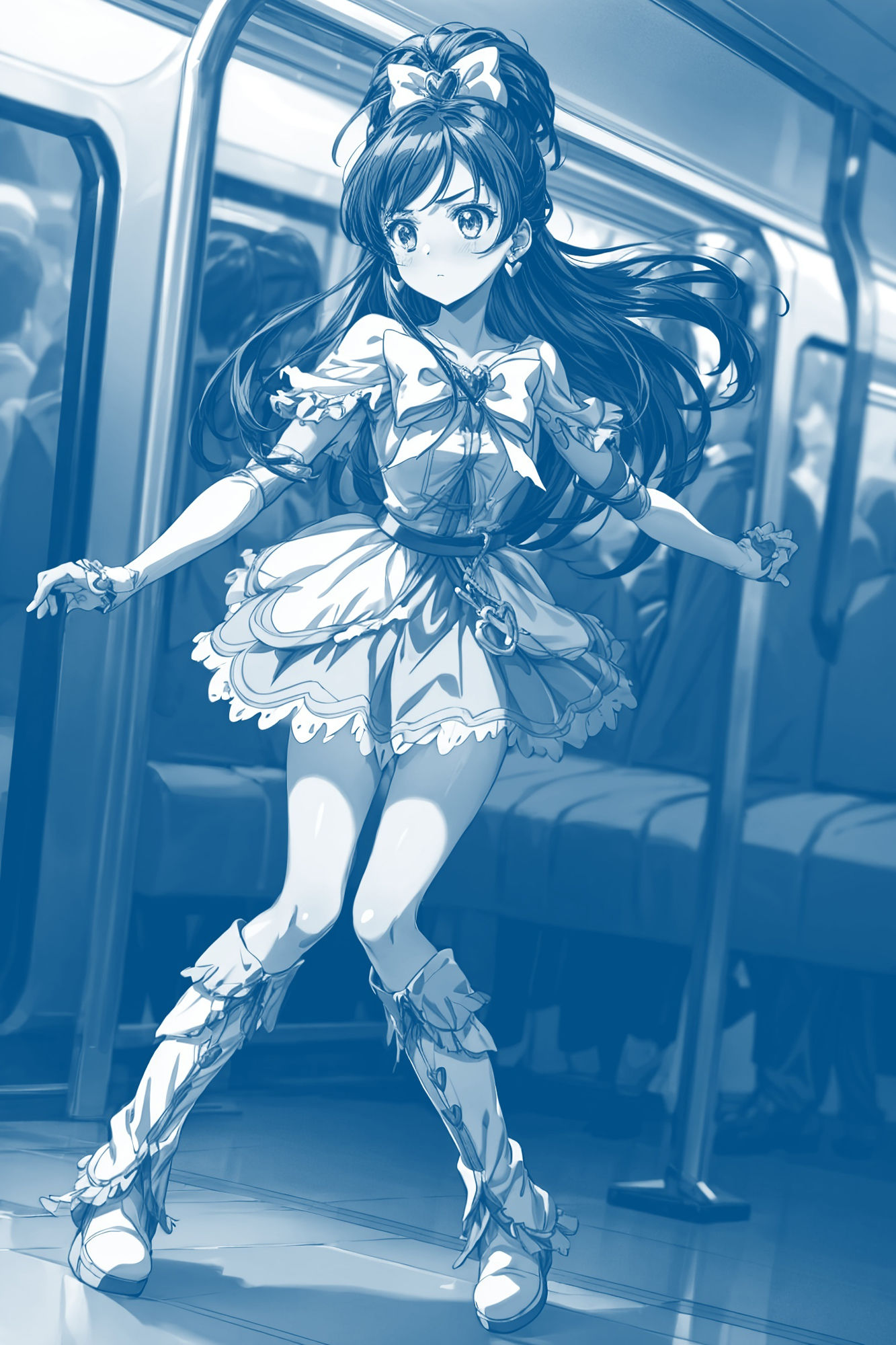 サンプル画像5:怪人痴●車両 -1両目- 穢された純白の正義の衣(絵心あいのAI生成アトリエ) [d_311197]