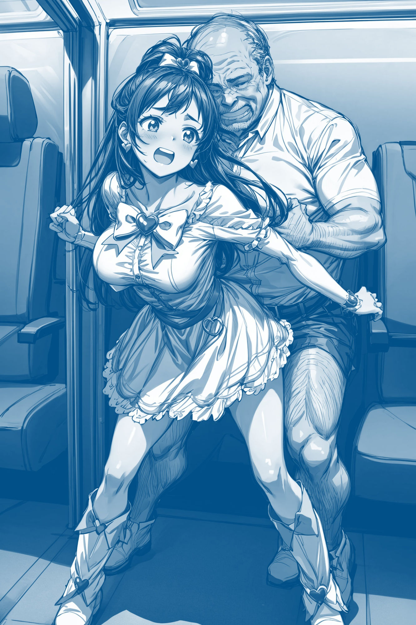 サンプル画像6:怪人痴●車両 -1両目- 穢された純白の正義の衣(絵心あいのAI生成アトリエ) [d_311197]