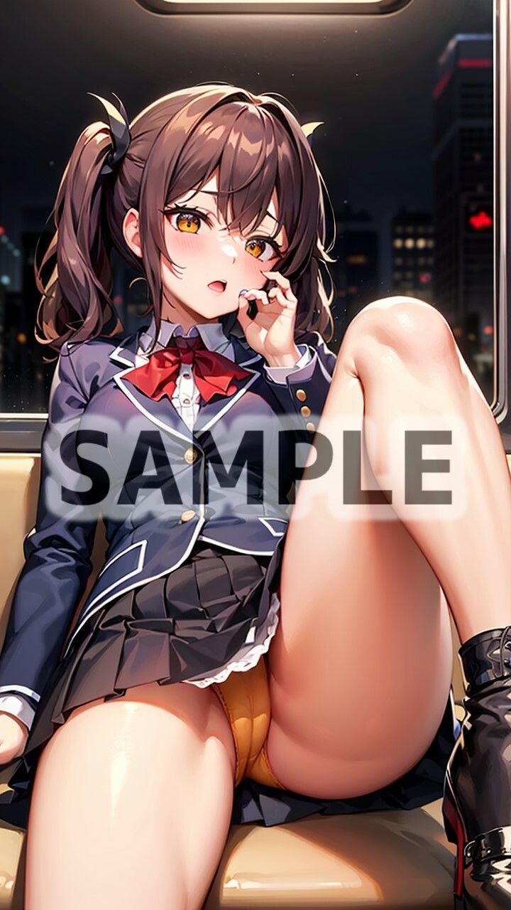 サンプル画像3:電車パンチラ制服女子(AI愛create) [d_311202]