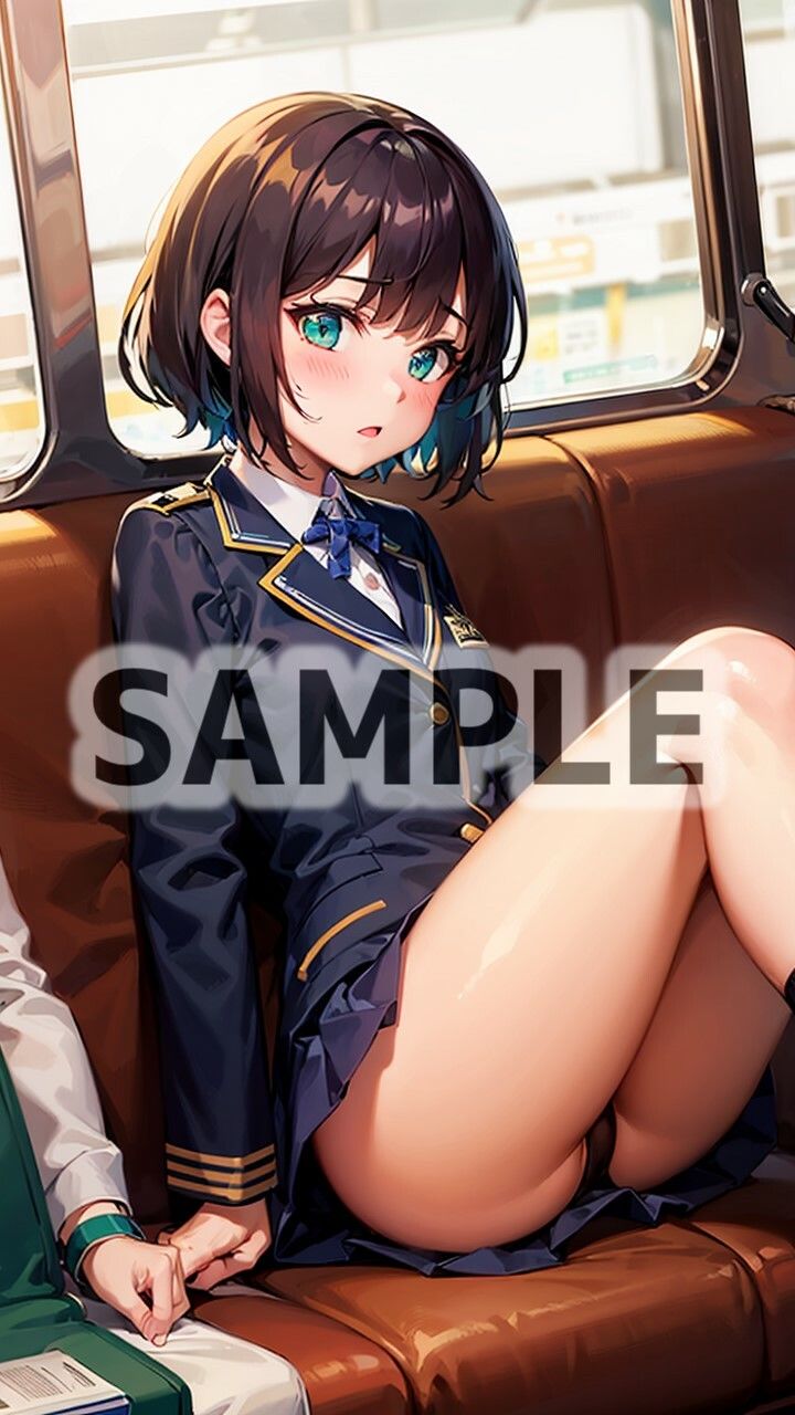 サンプル画像4:電車パンチラ制服女子(AI愛create) [d_311202]