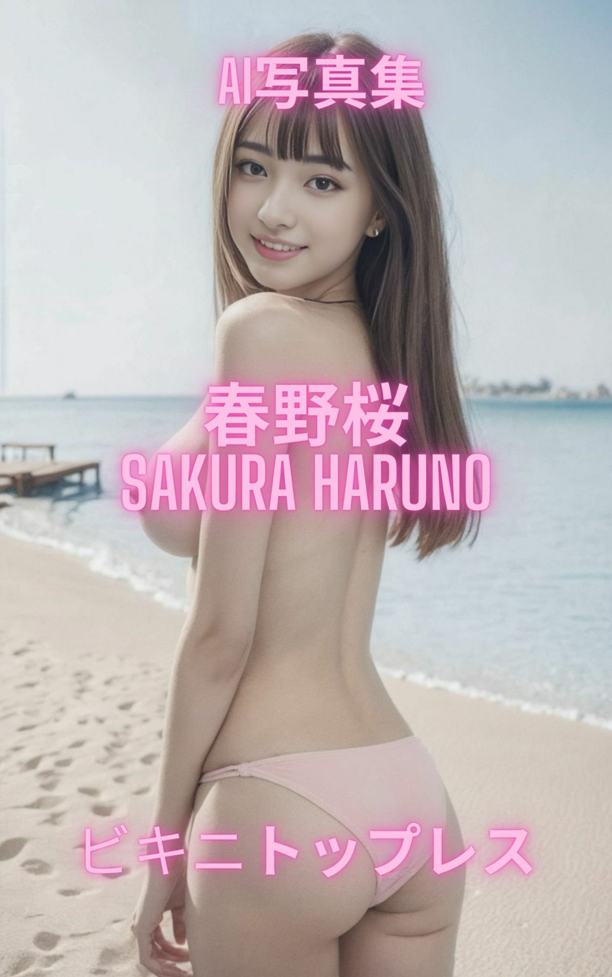 サンプル画像1:AI写真集 春野桜 Sakura Haruno ビキニトップレス(Premium Girls) [d_311214]