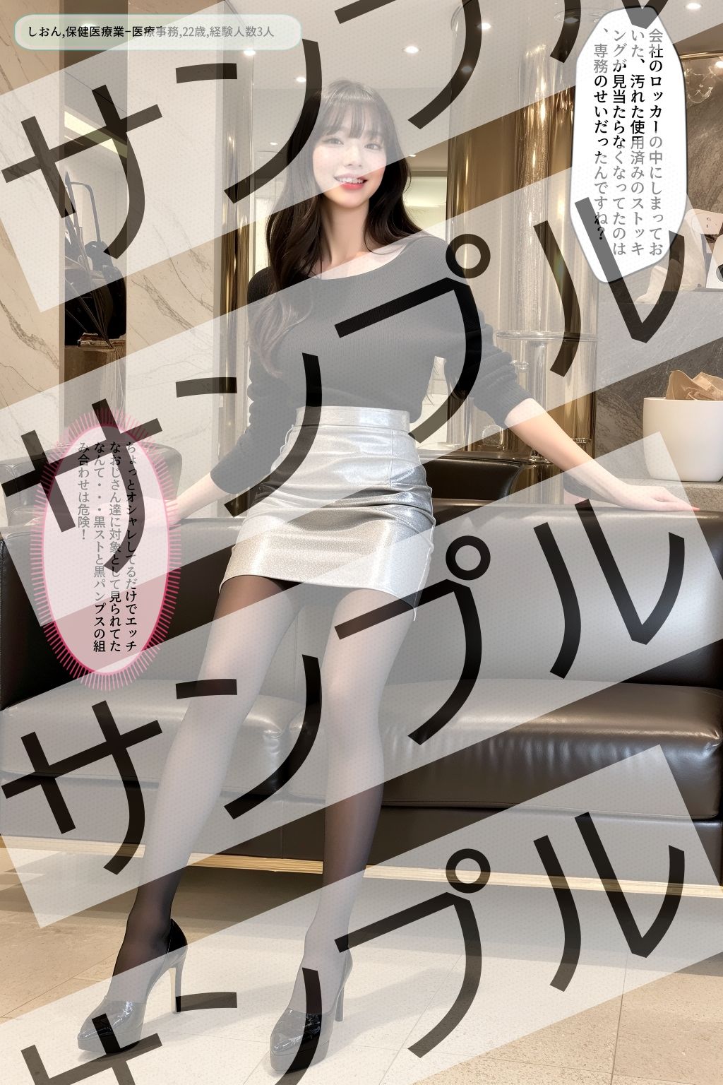 高嶺の花のOL美女のパンスト美脚のサンプル画像 6
