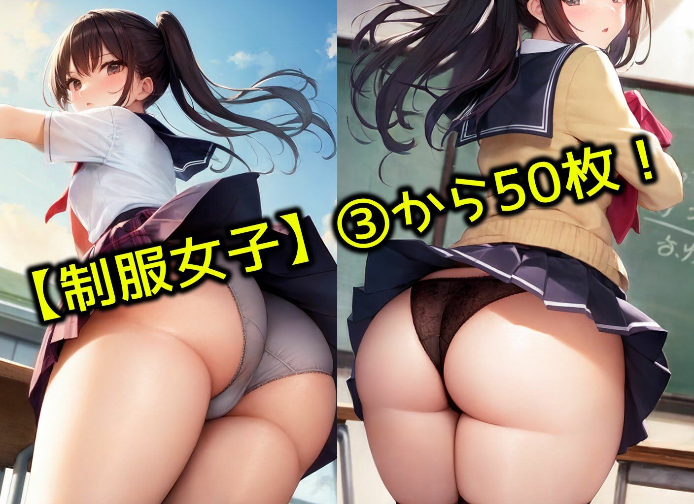 【ど迫力】制服女子のパンチラ集のサンプル画像 6